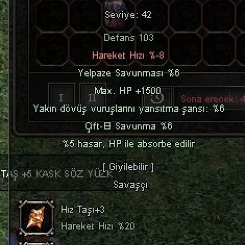  +8 ejderha plaka 42. zırh . elit